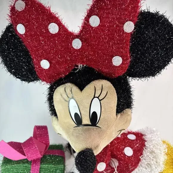 Disney Magic Holiday Minnie Mouse Lighted Tinsel Yard Sculpture Decoration